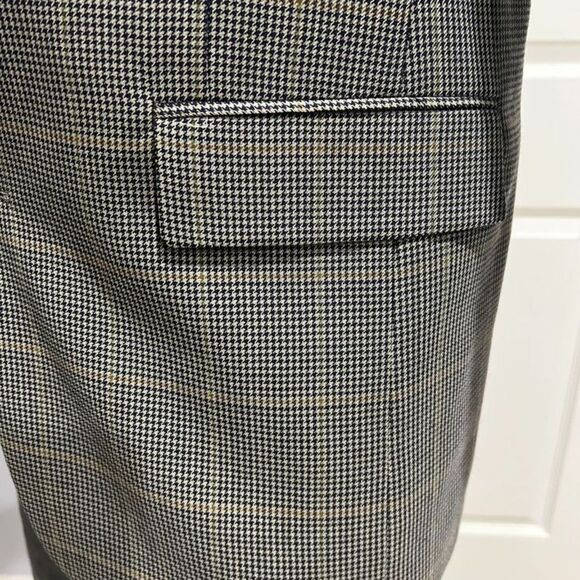 Claiborne Men's Wool Houndstooth Blue Olive Sport Coat Jacket Blazer Size 42Long - Picture 13 of 15